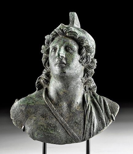 Roman Bronze Bust of a Warrior or Young Mars