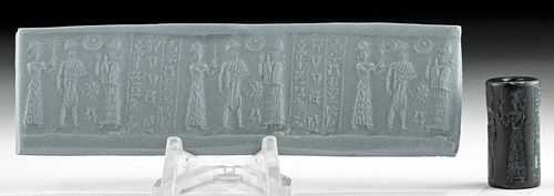 Translated Babylonian Hematite Cuneiform Cylinder Seal