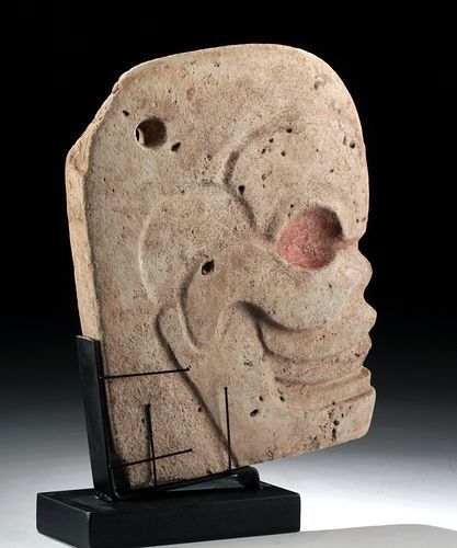 Maya Stone Skull Hacha w/ Red Eye Orbitals