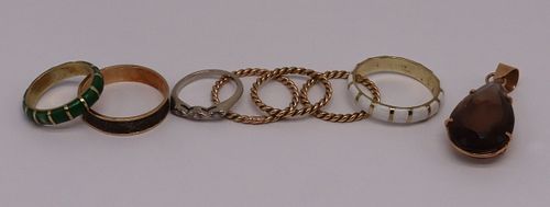 JEWELRY. Assorted 14kt and 18kt Gold Rings.