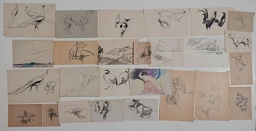 Henry G. Keller 25 graphite sketches