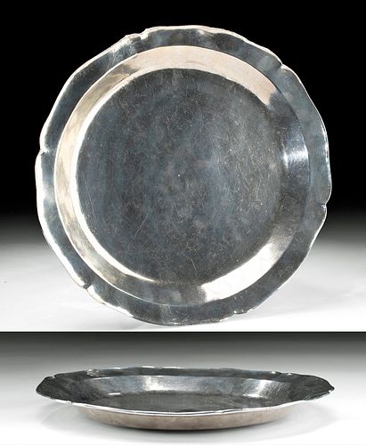 18th C. Spanish Colonial Silver Charger - 1089 grams