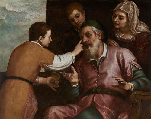 Domenico Cresti, detto il Passignano (Tavarnelle Val di Pesa 1559-Firenze 1638)  - Tobia che guarisce il padre cieco 