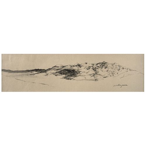LUIS NISHIZAWA, Untitled, Signed, Ink on paper, 5.7 x 21.4" (14.7 x 54.6 cm)