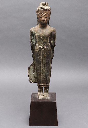 Thai Bronze Figure Of Standing Gautama Buddha
