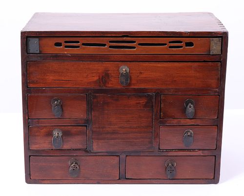 Asian Wood Jewelry Chest / Box