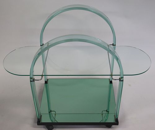 Vintage And Fine Quality Glass T Cart.