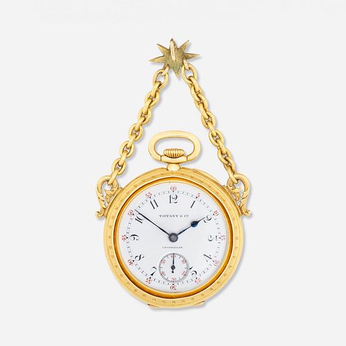 Tiffany & Co., Patek Philippe antique pocket watch with diamond and gold case
