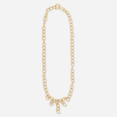 Gold cable link chain necklace
