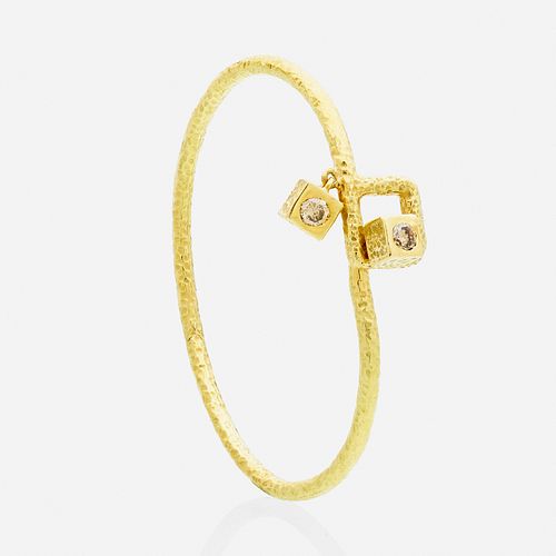 Roberto Coin, Diamond and gold bangle bracelet