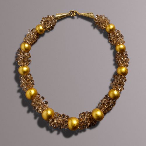 Multistrand citrine and bead necklace