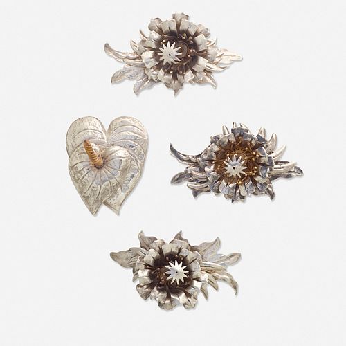 Floy Mercer, Four brooches, c. 1940s