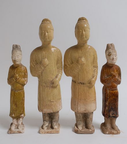Four Tang Glazed Tomb Figures