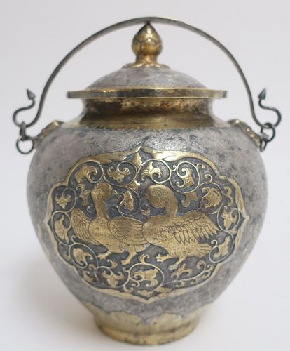 Silver and Gold Water Pot, Xiangtong Tang Dyn Mark