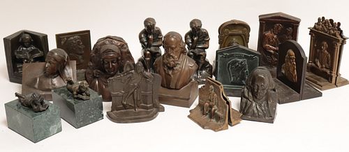 Literary & Figural Bronze, Cast/Patinated Bookends