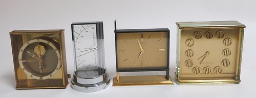 3 Midcentury Clocks& Zeiss Chrome Barometer