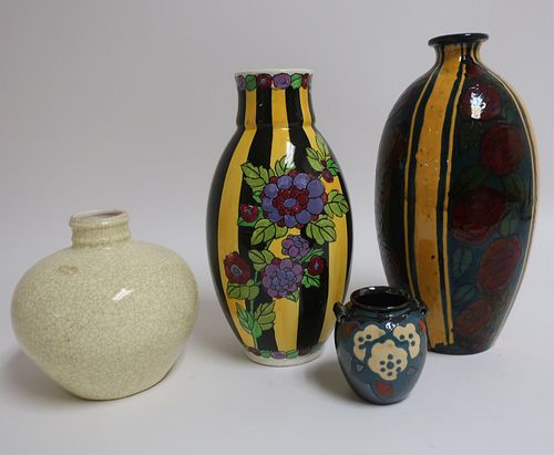 4 Ceramic Vases, Boch Fils