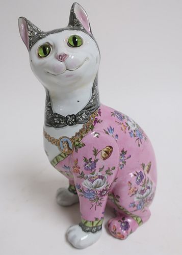Gallé Style French Faience Cat
