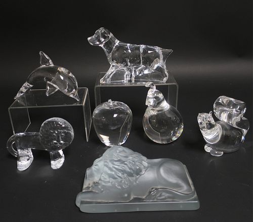 Group of Steuben & Bacarrat Glass Pieces
