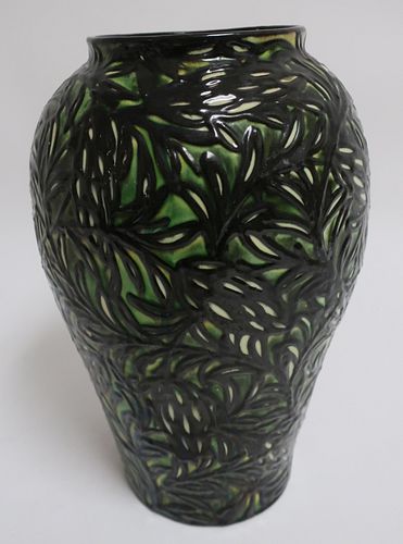 Max Laeuge, Jugendstil Black & Green Vase