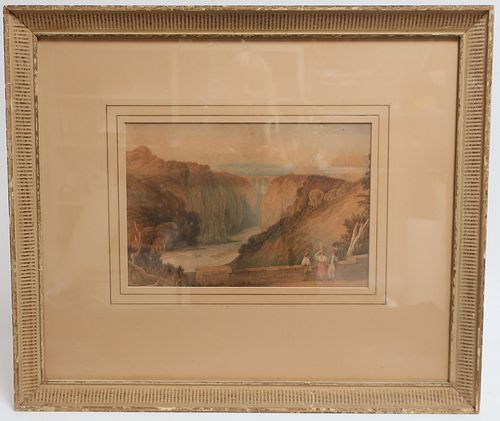 Copley Fielding 1787-1855  "Norwegian Gorge" W/C