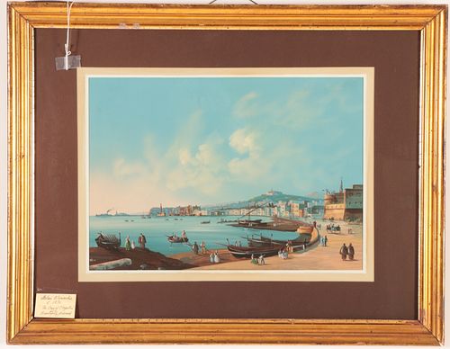 Italian Gouache on Paper - 'Bay of Naples'