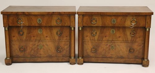 Pair of Empire Style Commodes by Baker