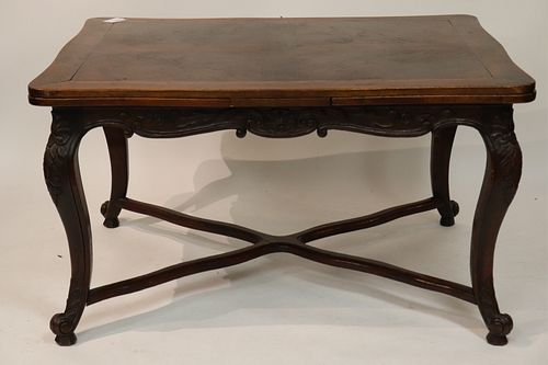 French Provincial Oak Draw Leaf Dining Table