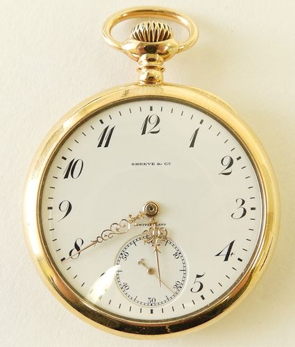 Patek Philippe for Shreve 18K Pocket Watch, c 1911
