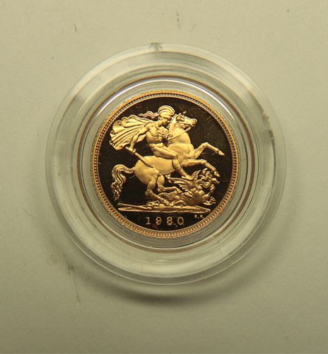 United Kingdom 1980 Half Sovereign Gold Coin