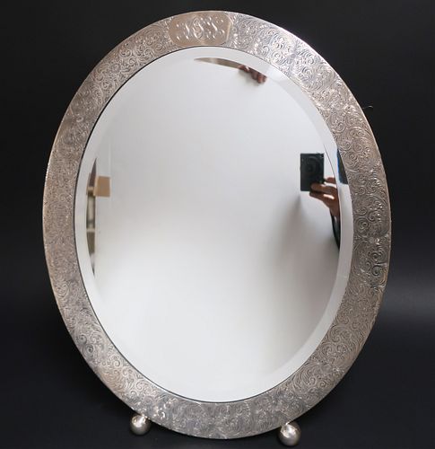 Sterling Silver Oval Vanity Mirror