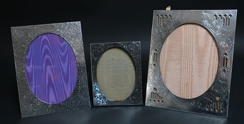 Three Sterling Silver Oval Photo Frames