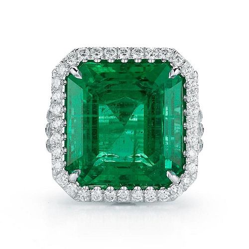 17.39ct Emerald And 2.39ct Diamond