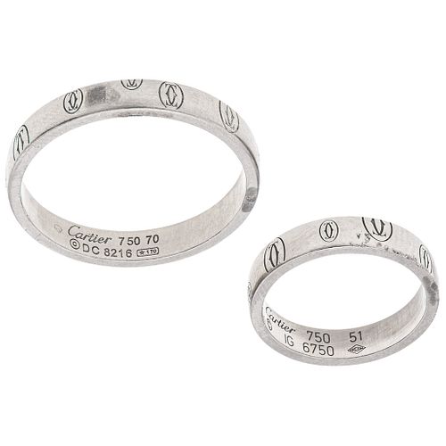 TWO RINGS. 18K WHITE GOLD. CARTIER, COLLECTION LOGO CARTIER