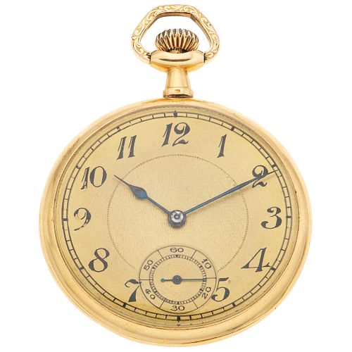 POCKET WATCH WITH ENAMEL. 18K YELLOW GOLD