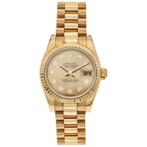ROLEX OYSTER PERPETUAL DATEJUST. 18K YELLOW GOLD. REF. 179178, CA. 2002