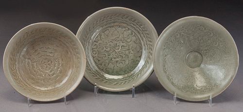 (3) Chinese Song Yaozhou Yao bowls,