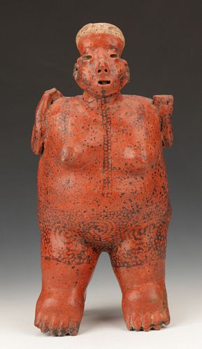 Pre-Columbian Nayarit Pottery Female Figure, Ht. 18.5"