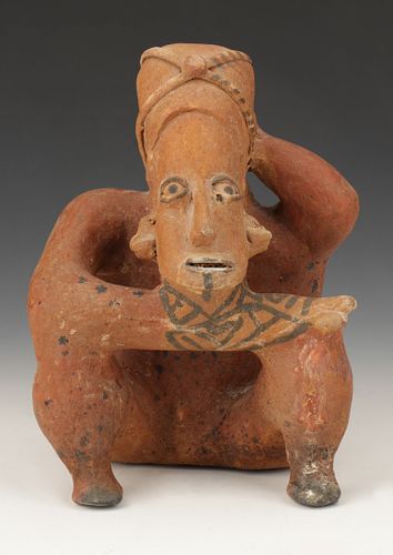 Pre-Columbian Jalisco Pottery Tattooed Figure, Ht. 8.75"