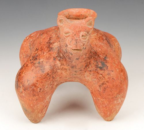 Pre-Columbian Nayarit Pottery Zoomorphic Vessel, Ht. 7.75"