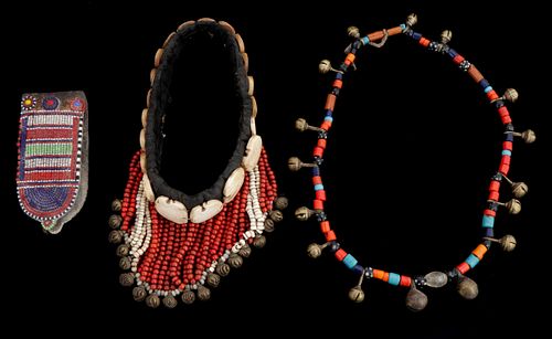 3 Antique Tribal Accessories, Naga, Masai, Lishaw