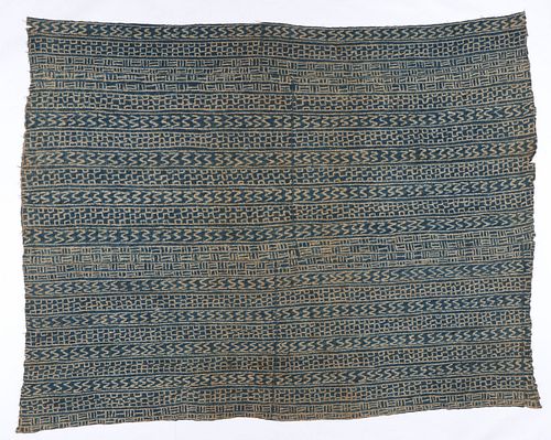 Large Chief's Bamileke Ndop Indigo Cloth, Early 20th C.