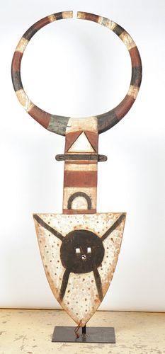Monumental African Nafana Bedu Carved Mask, Ht. 99"