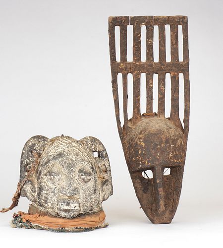 African Bamana Ntomo Mask and Yoruba Mask