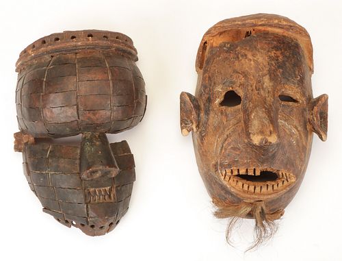 Old Salampasu Mask Fragment and African Mask