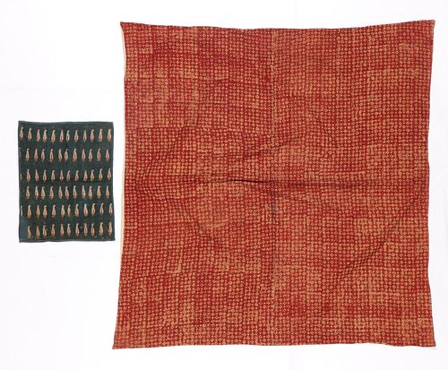 Two Antique Block Printed Textiles, India
