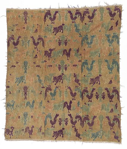 Antique Silk Brocade Blanket, Maonan, China