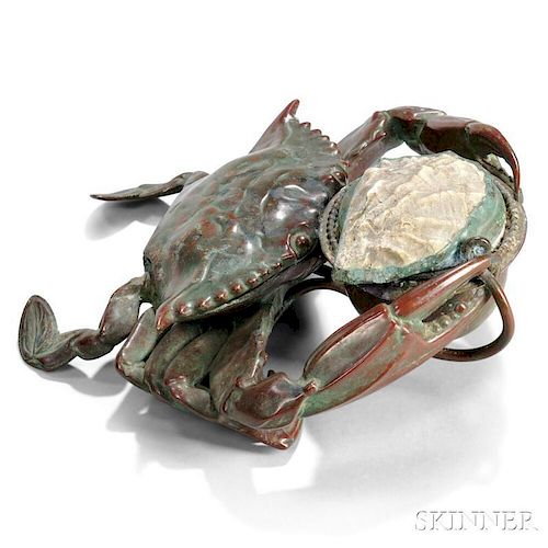 Tiffany Studios Crab and Shell Inkwell