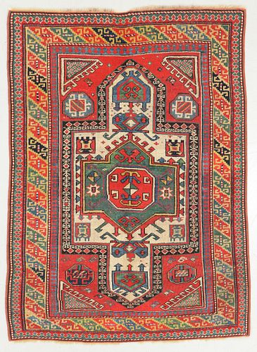Antique Kazak Rug, Caucasus: 3'5'' x 4'7''