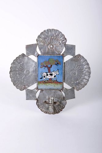 Willard Clark, Tin with Reverse Painting on Glass